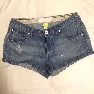 Adidas jean/denim midi shorts