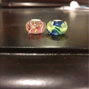 Two Glass Beads for a charm bracelet