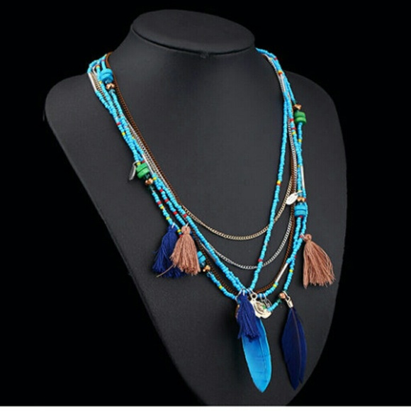 Feathers Tassels Beads Multi-layer - Picture 2 of 3