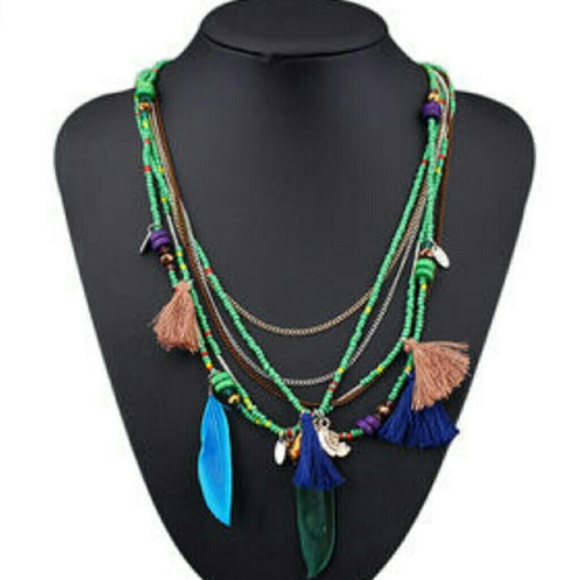 Feathers Tassels Beads Multi-layer - Picture 3 of 3