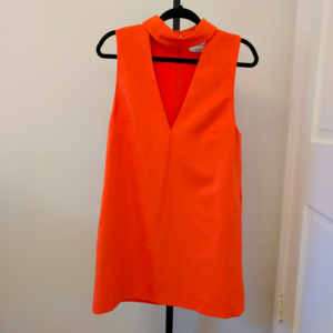 C/MEO Collection Orange Swing Dress V cut out