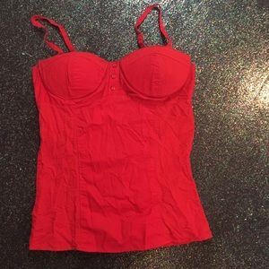 Red pinup rockabilly summer strappy top
