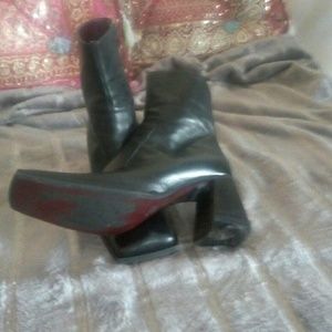 Black leather boot