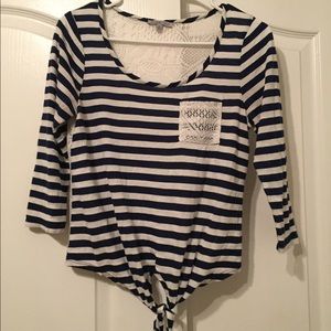 Striped tied top
