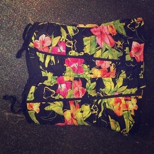 Pinup floral rockabilly top