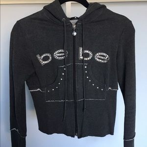 Gray Bebe zip hoodie