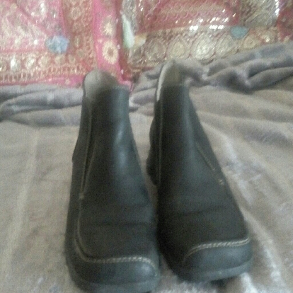 Black leather boot