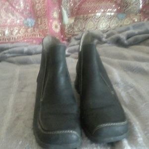 Black leather boot