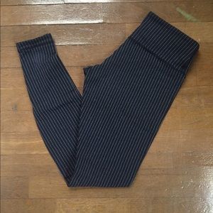 Lululemon- Navy and White Striped Leggings