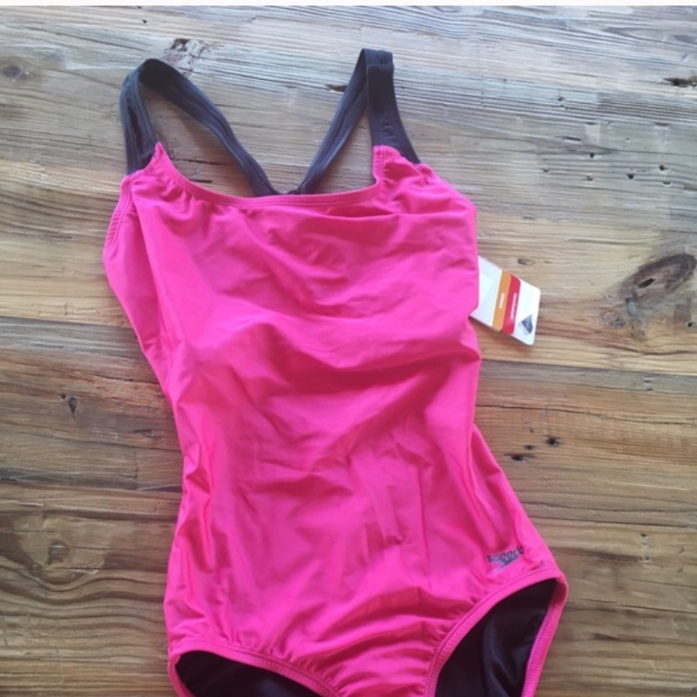 Speedo pink & black swimsuit