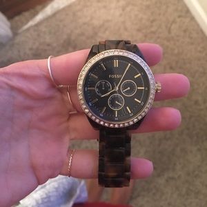 Turquoise shell fossil watch