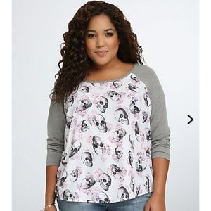 Torrid Skull Raglan Shirt