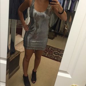 Silver sequin dress