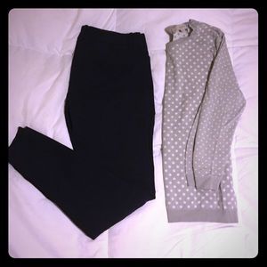 S Loft Sweater Zipper- Grey and White