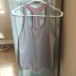 Lululemon- Grey Tank with Pink Trim