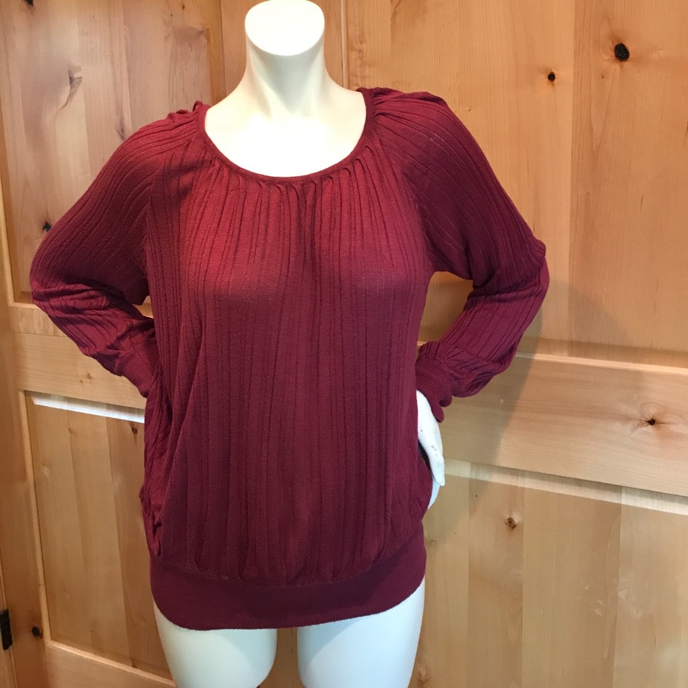 Ribbed long sleeve sweater