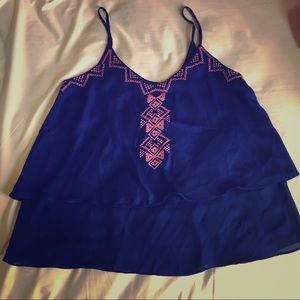Aztec print panel top