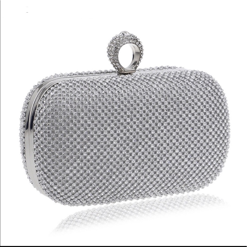 🎉Just In🎉Simulated Diamond Studded Clutch - Picture 6 of 7