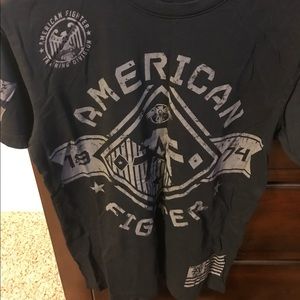 Men's black and grey American Fighter tee