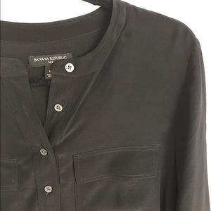 Banana Republic 100% Silk Black Blouse