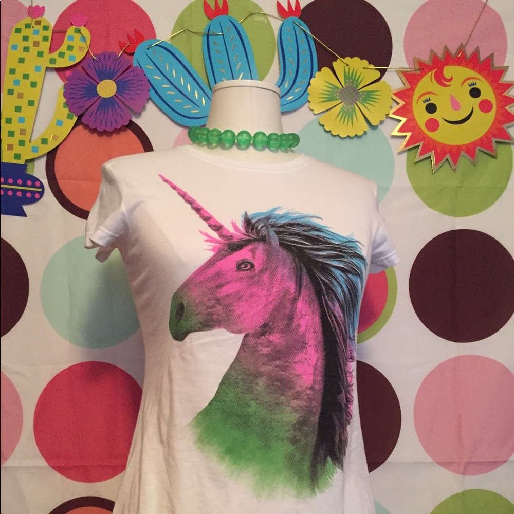 Majestic AF unicorn head tee size juniors L