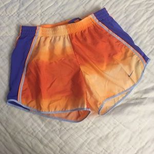 NIKE orange dri-fit athletic shorts