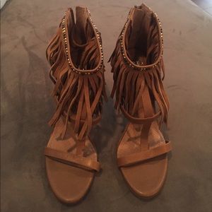 Size 10 fringe heels