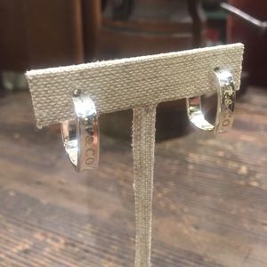 Tiffany & Co silver square 1837 hoop earring
