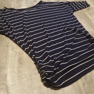 Navy and white striped top