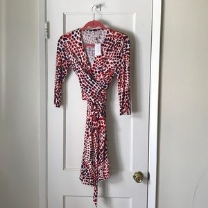 ISSA x Banana Republic Printed Wrap Dress Petite S