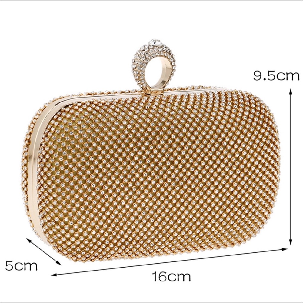 🎉Just In🎉Simulated Diamond Studded Clutch - Picture 5 of 8