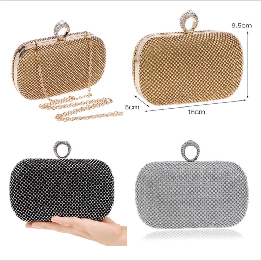 🎉Just In🎉Simulated Diamond Studded Clutch - Picture 7 of 8