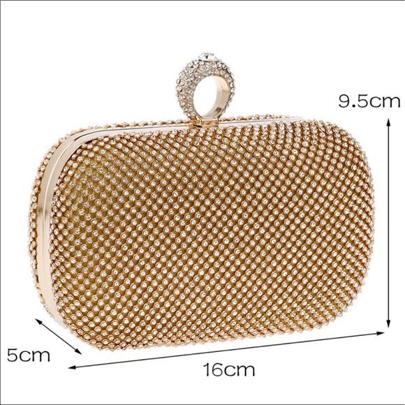 🎉Just In🎉Simulated Diamond Studded Clutch - Picture 5 of 8
