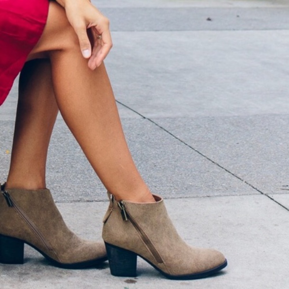 Asymmetrical Double Zip Distressed Bootie - Picture 1 of 7