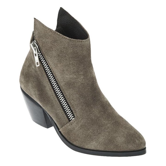 Asymmetrical Double Zip Distressed Bootie - Picture 5 of 7