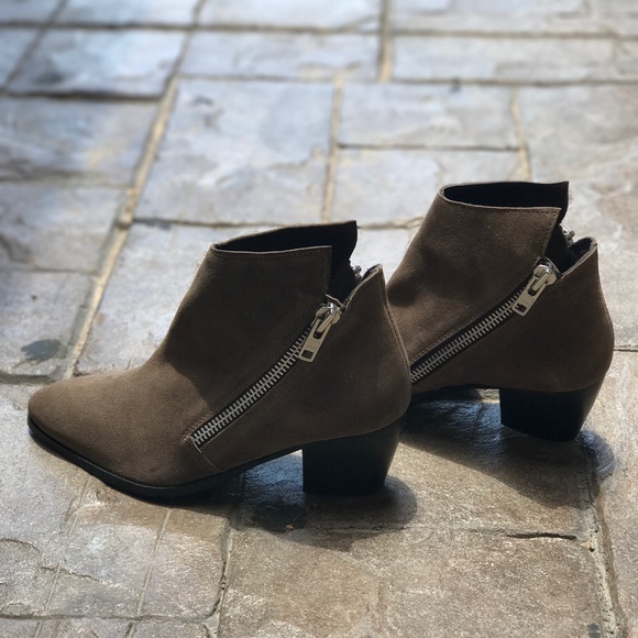 Asymmetrical Double Zip Distressed Bootie - Picture 7 of 7