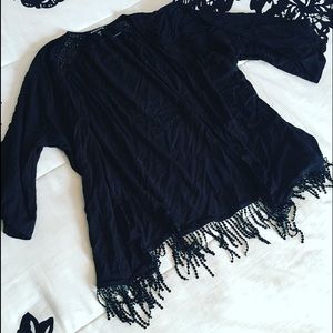 💰PAYDAY SALE💰Express Black Fringe Kimono