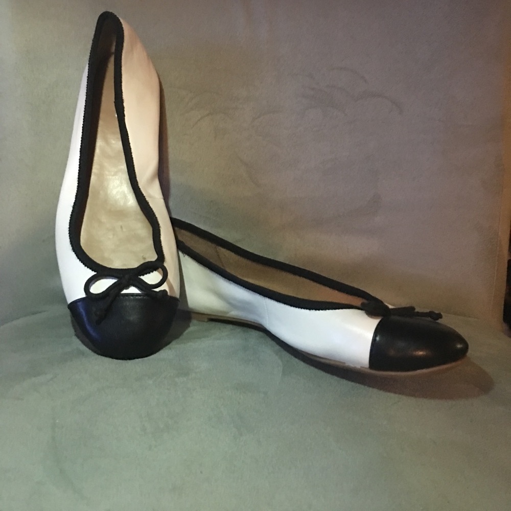 CREME and BLACK flats