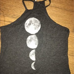 La hearts moon high neck tank