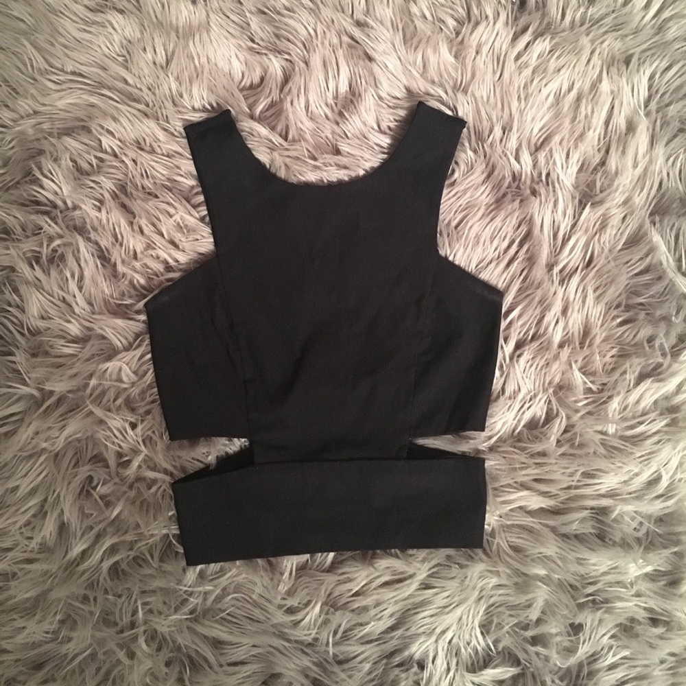Sexy black cut out Crop Top