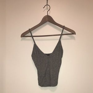 Brandy Melville gray ribbed crop