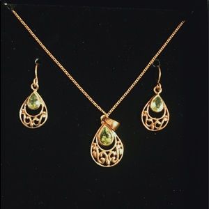 Matching Gold Plated Earrings and Necklace