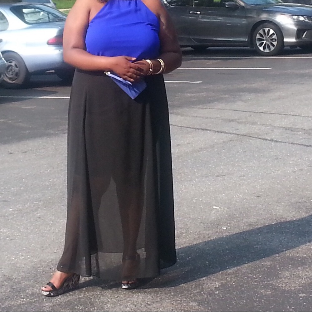 Plus sheer maxi skirt