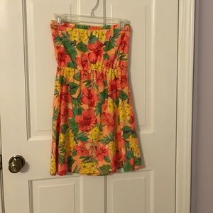 Mossimo Floral print strapless dress size xs