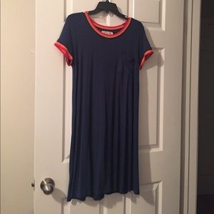 Retro Style Pink Rose Shift Dress