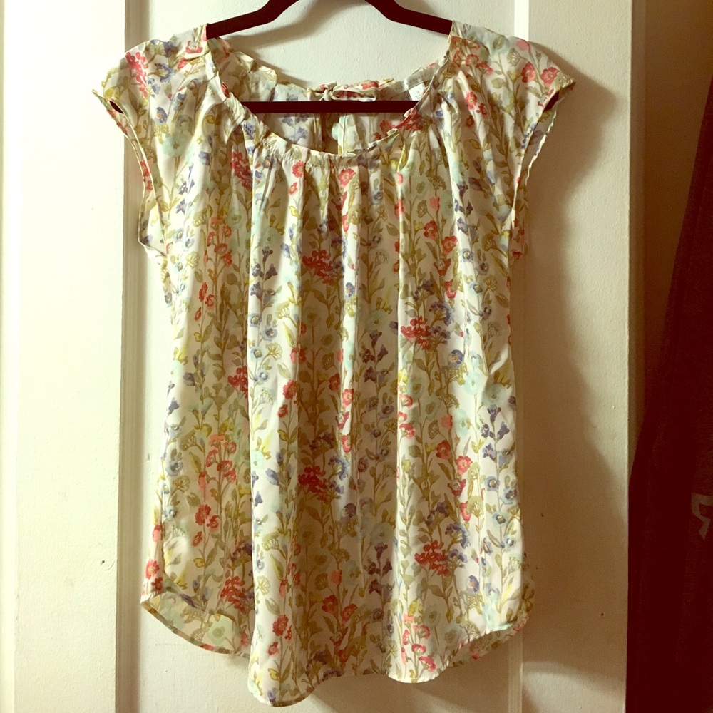 LC Lauren Conrad Floral Work Blouse/Top | Size S