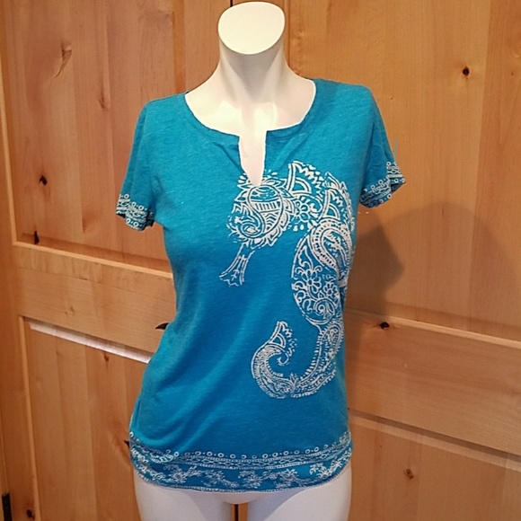 Turquoise short sleeve tee - Picture 1 of 3