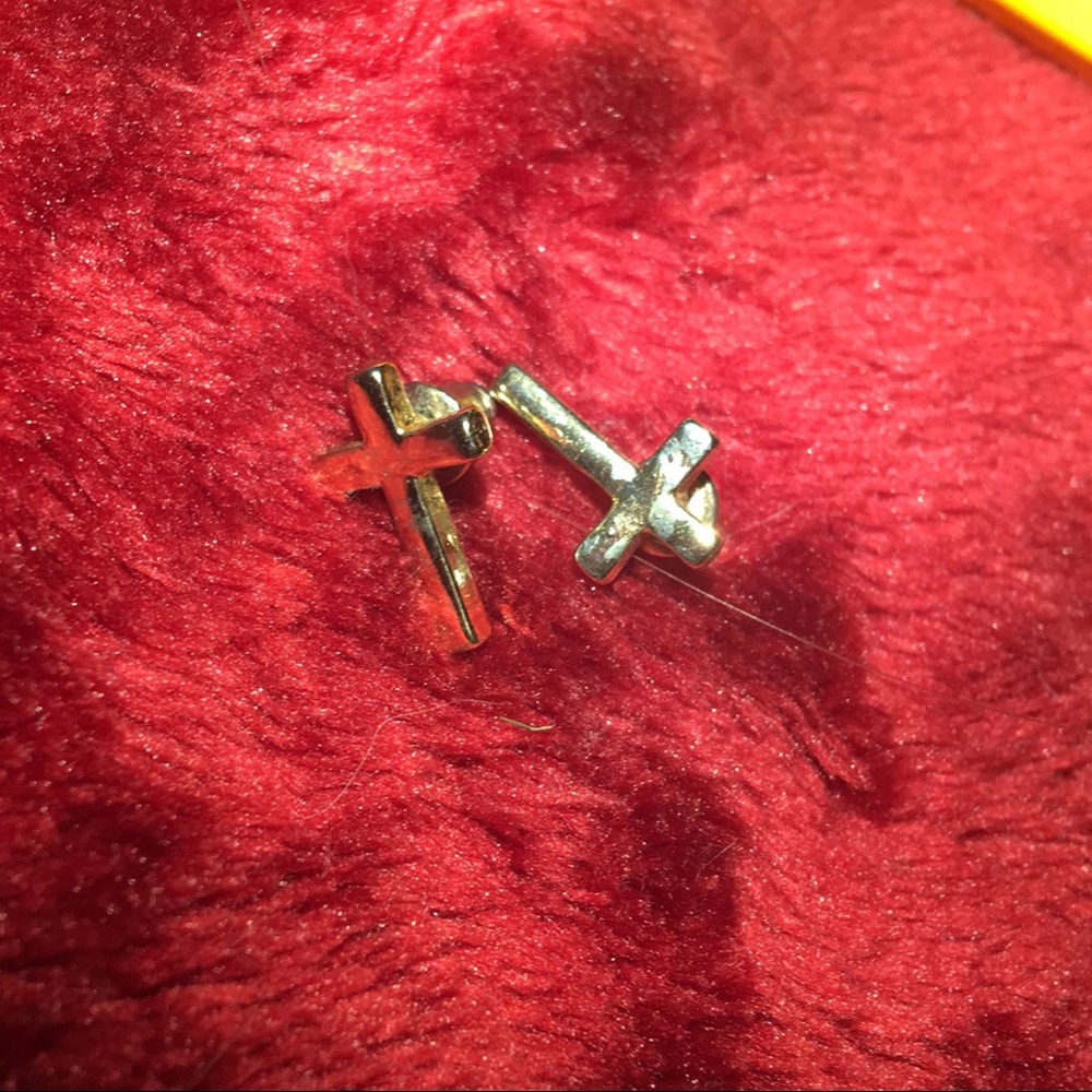 Vintage golden Cross Earrings