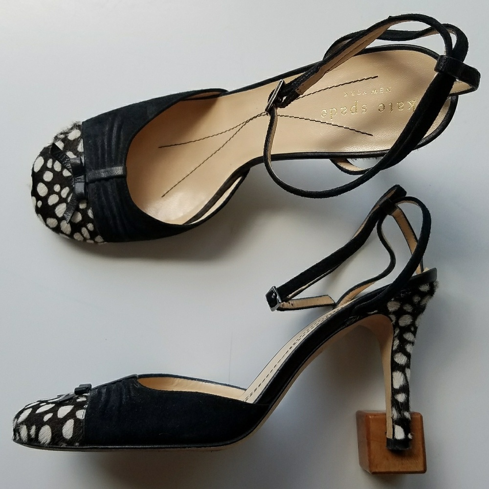 Kate Spade Pony Hair Ankle Strap Heels