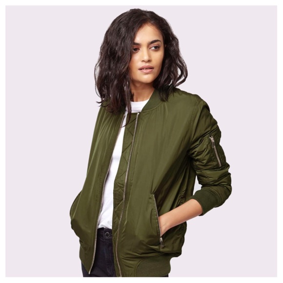 Topshop Jackets & Blazers - TOPSHOP Bruce MA1 Satin Zip Bomber jacket NWT 10